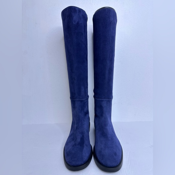 NWOB STUART WEITZMAN Greer City knee high Suede Navy Boots, Size 5 - Picture 3 of 13